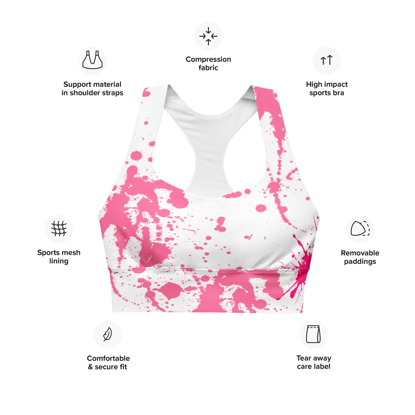 Splash Longline sports bra (white)