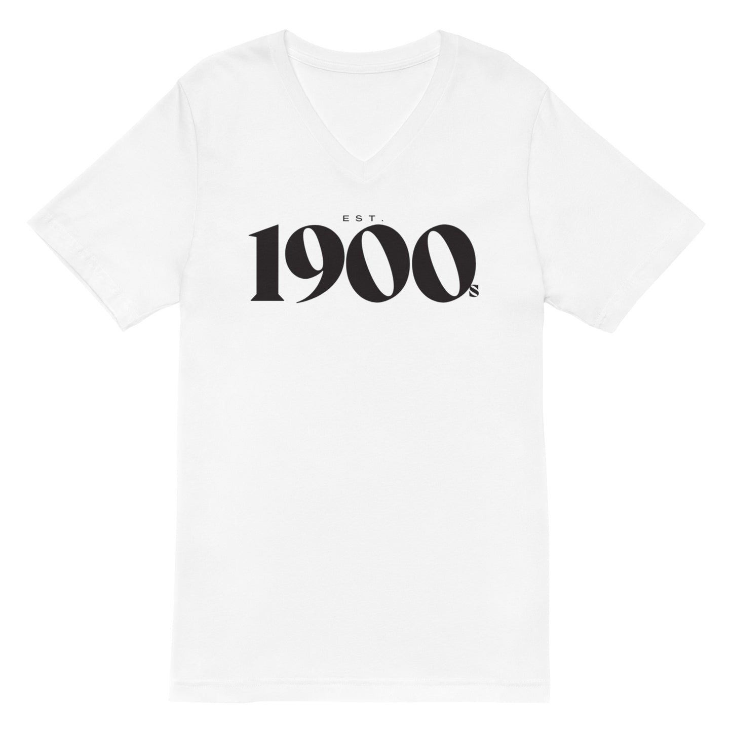 1900s Black V-Neck Tee
