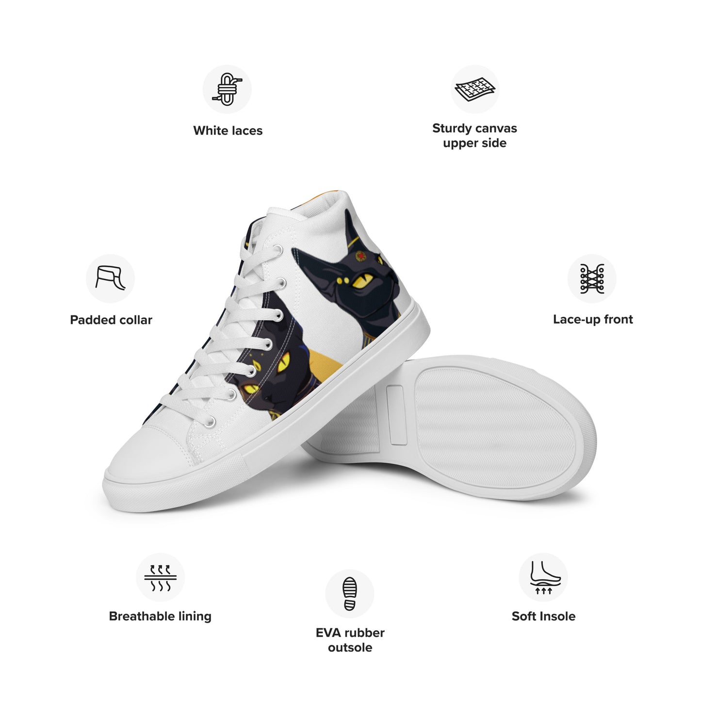 Bastet Men’s high top canvas shoes