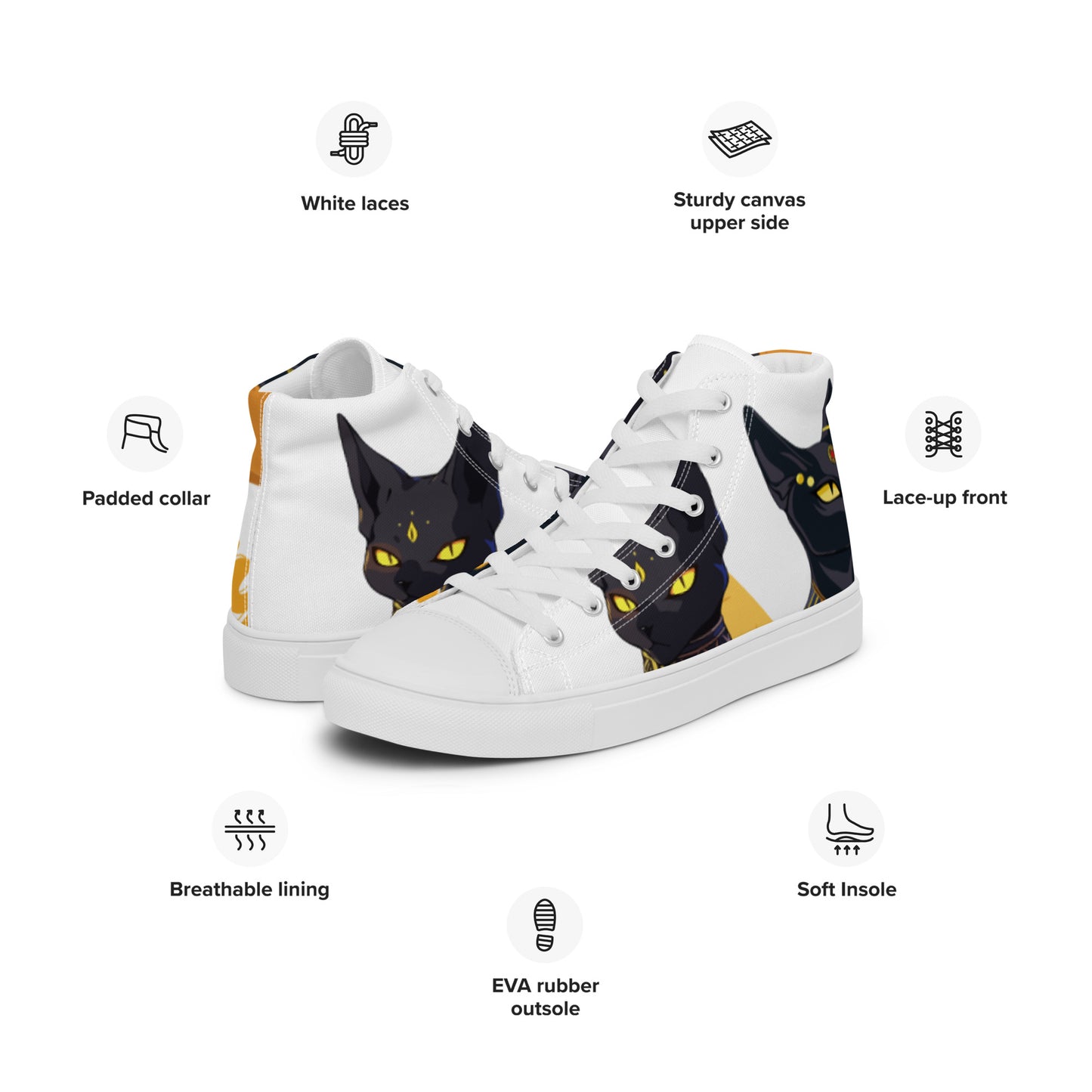 Bastet Men’s high top canvas shoes