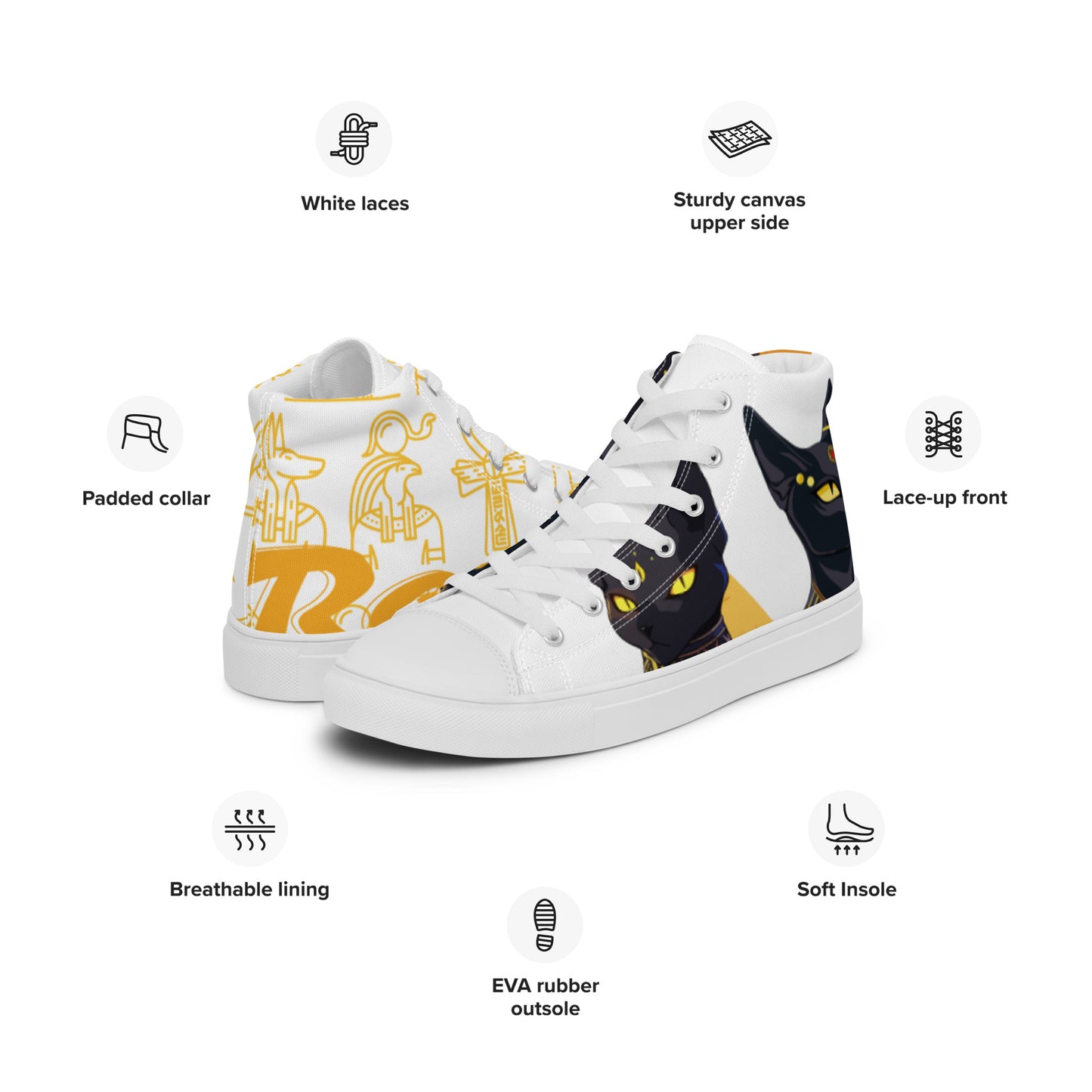 Bastet Women’s high top canvas shoes