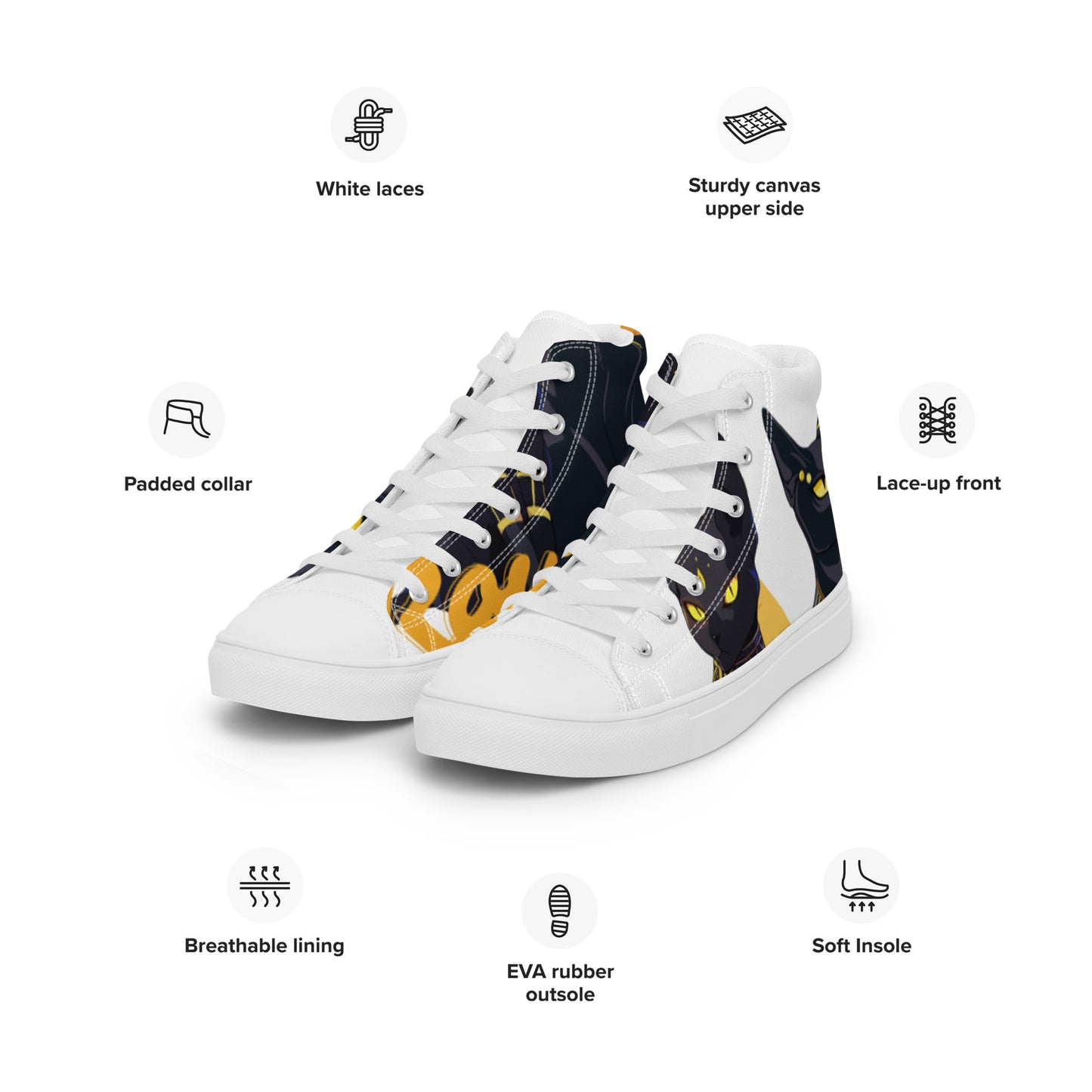 Bastet Women’s high top canvas shoes