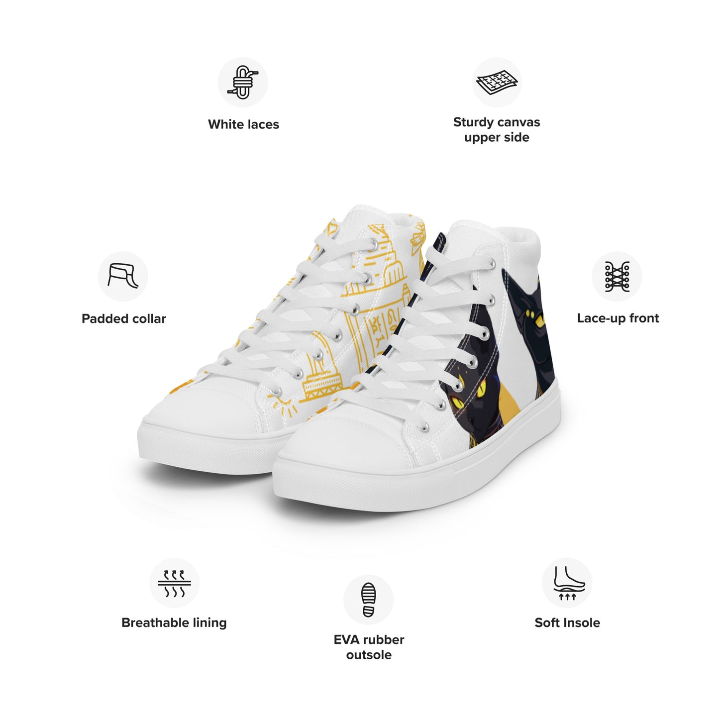 Bastet Women’s high top canvas shoes